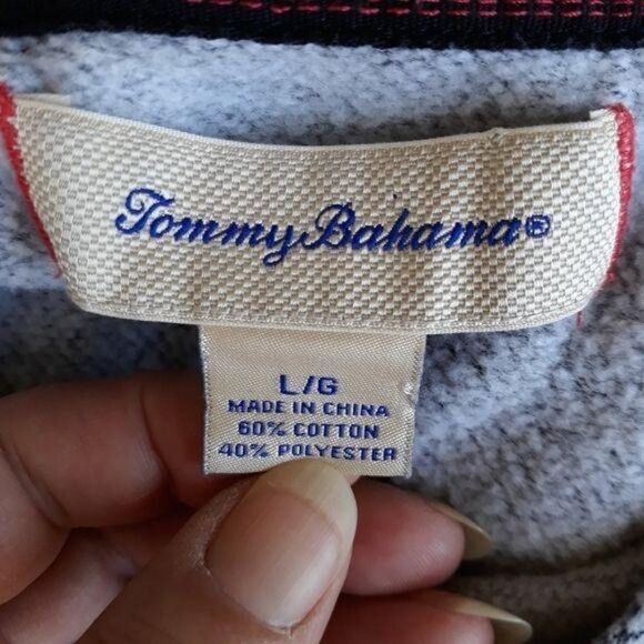 Tommy Bahama Mens L Sweatshirt Inside Out Exposed Stitching Color Blocked Gray - Picture 3 of 10